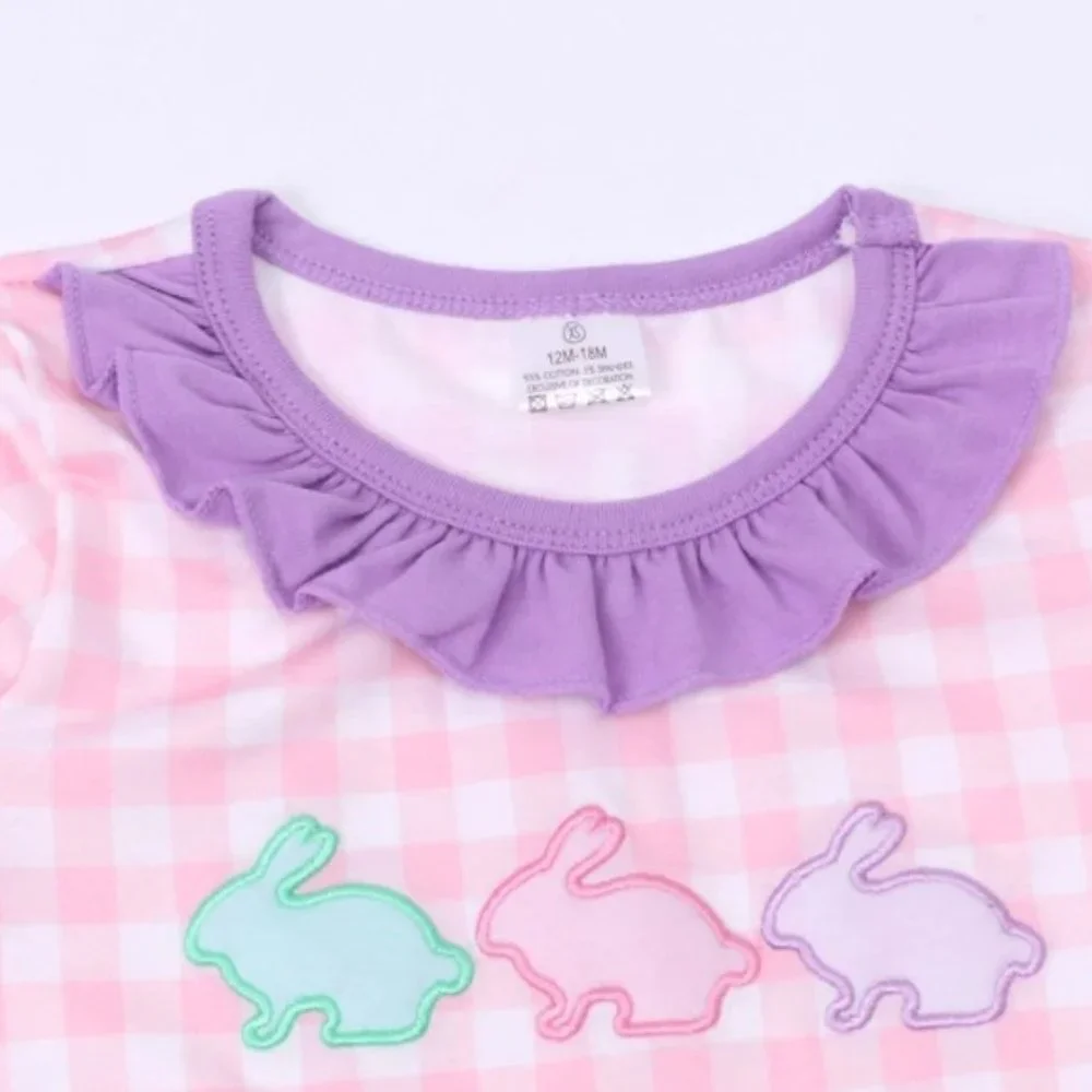 Boutique Easter Bunny Rabbit Girls Tunic & Ruffle Leggings Outfit